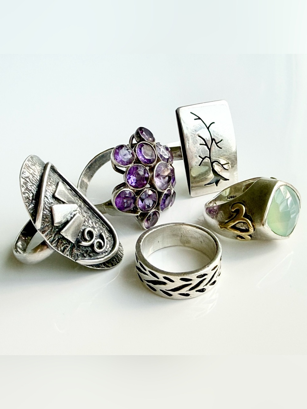 Sterling Silver Ring Lot - Set of 5